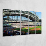 Milwaukee Brewers Stadium Wall Art Miller Park Stadium Canvas Prints American,Multi Panels B,Sport Stadium Art Prints, Fan Gift