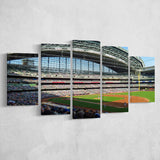 Milwaukee Brewers Stadium Wall Art Miller Park Stadium Canvas Prints American,Multi Panels,Sport Stadium Art Prints, Fan Gift