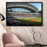 Milwaukee Brewers Stadium Wall Art Miller Park Stadium Framed Canvas Prints American,Sport Stadium Art Prints, Fan Gift