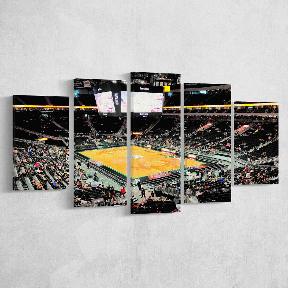 Milwaukee Bucks Stadium Canvas Prints Fiserv Forum Wall Art NBA,Multi Panels,Sport Stadium Art Prints, Fan Gift