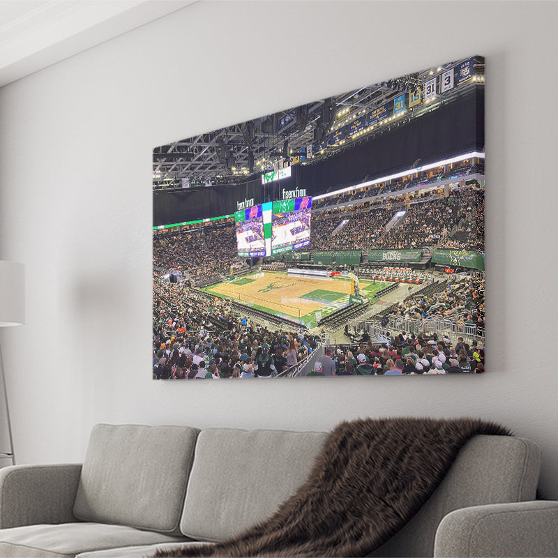 Milwaukee Bucks Fiserv Arena, Stadium Canvas, Sport Art, Gift for him, Fan Gift, Canvas Prints Wall Art Decor