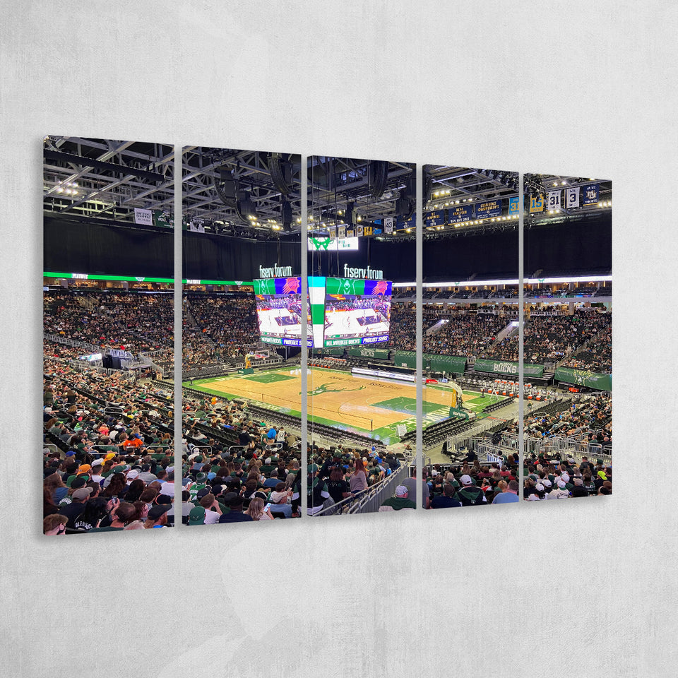 Milwaukee Bucks Fiserv Arena, Stadium Canvas, Sport Art, Gift for him, Multi Panels B, Canvas Prints Wall Art Decor