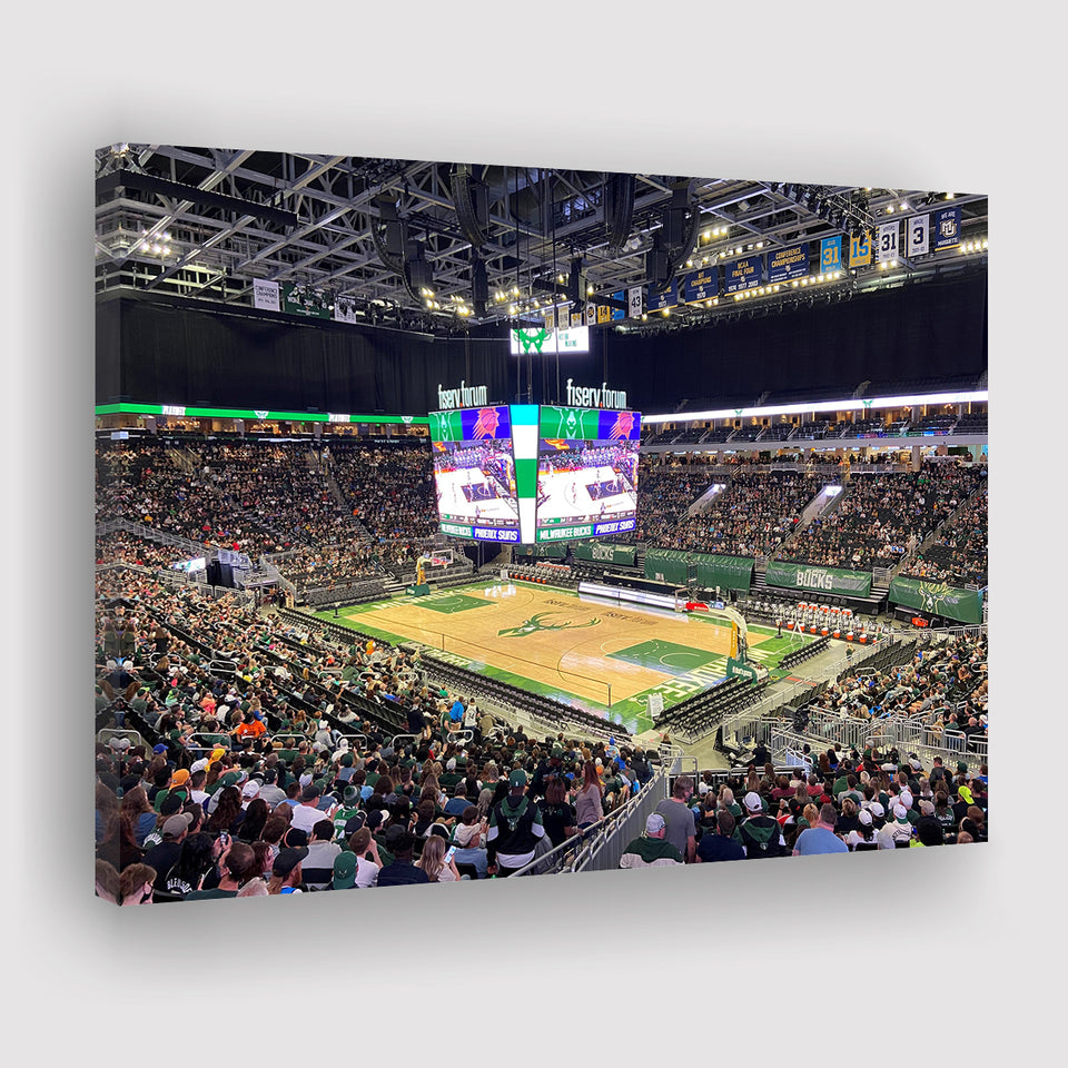 Milwaukee Bucks Fiserv Arena, Stadium Canvas, Sport Art, Gift for him, Fan Gift, Canvas Prints Wall Art Decor