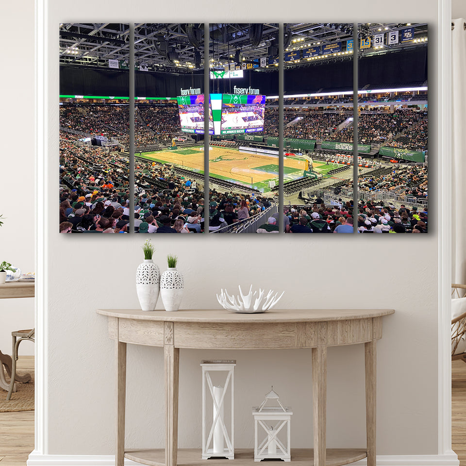 Milwaukee Bucks Fiserv Arena, Stadium Canvas, Sport Art, Gift for him, Multi Panels B, Canvas Prints Wall Art Decor