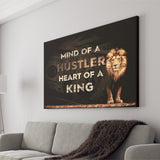 Mind Of A Hustler Heart Of A King Canvas Prints Wall Art - Painting Canvas,Office Business Motivation Art, Wall Decor