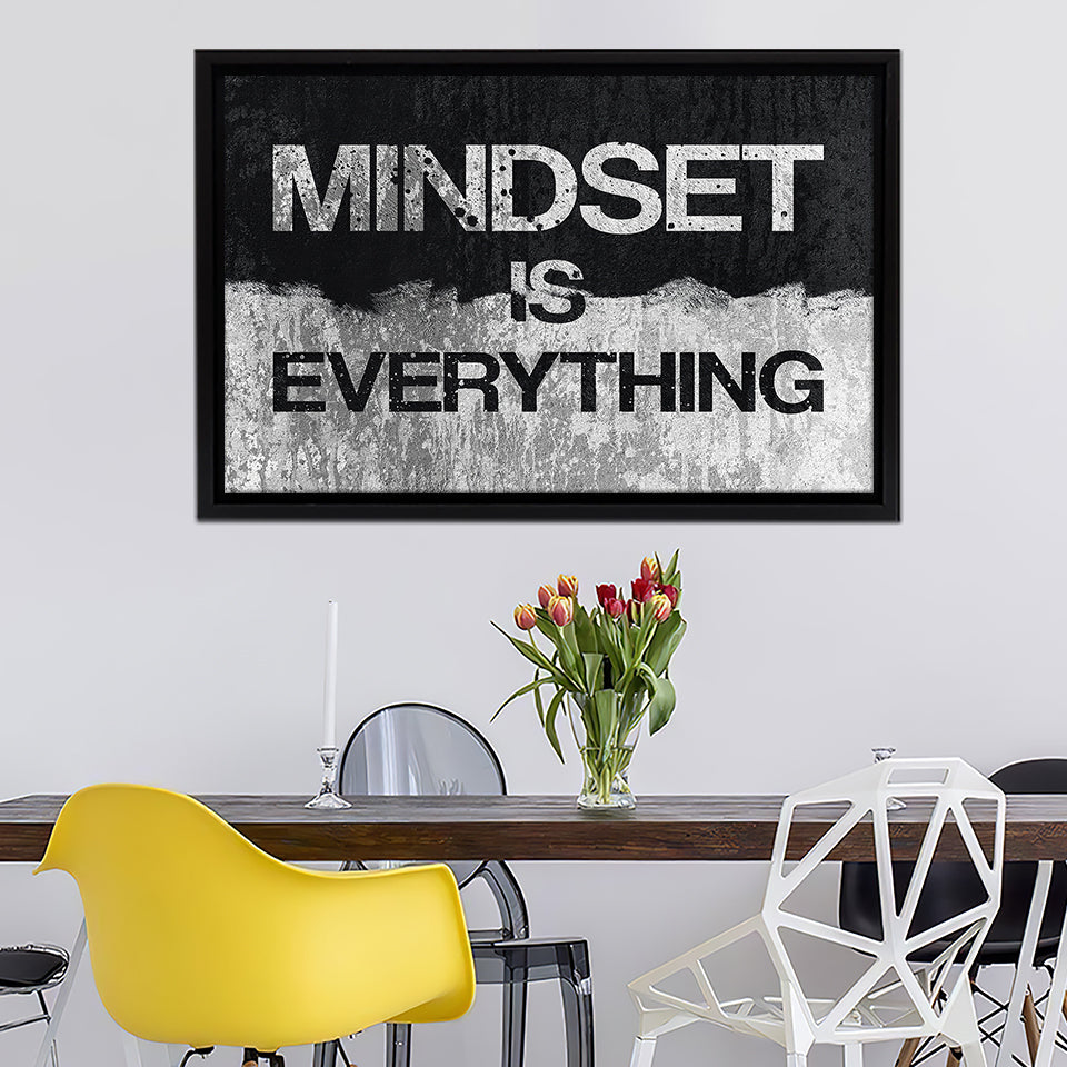 Mindset Is Everything V3 Framed Canvas Wall Art - Canvas Prints, Painting Canvas, Prints for Sale