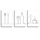 Minimalist Food Drink Kitchen Canvas Prints 3 Pieces Wall Art Decor - Painting Canvas, Multi Panel, Home Decor