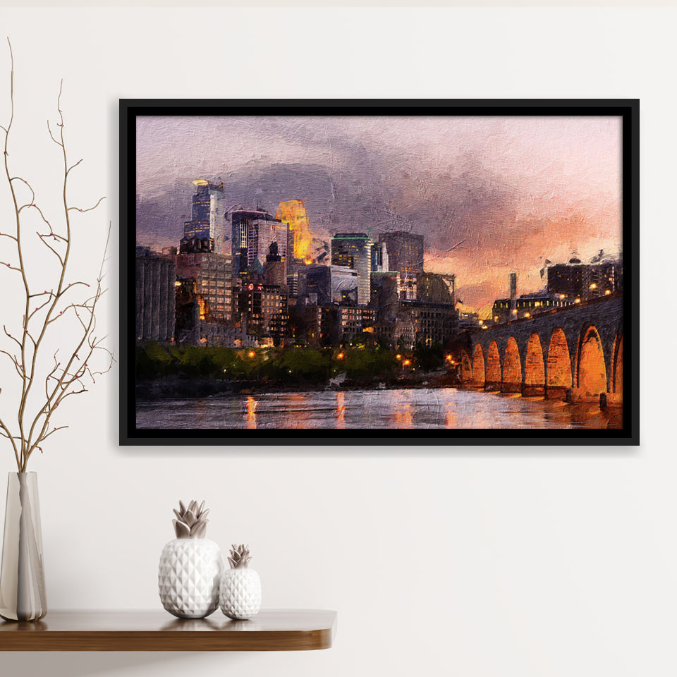 Minneapolis Framed Canvas Prints Wall Art Decor - Paiting Canvas, Art Prints, Floating Frame