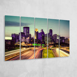 Minneapolis, Minneapolis Skyline 5 Panels B,Large Canvas,Canvas Prints Wall Art Home Decor