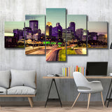 Minneapolis, Minneapolis Skyline Multi Panels,Canvas Prints Wall Art Home Decor
