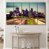 Minneapolis, Minneapolis Skyline 5 Panels B,Large Canvas,Canvas Prints Wall Art Home Decor