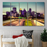 Minneapolis, Minneapolis Skyline 5 Panels B,Large Canvas,Canvas Prints Wall Art Home Decor