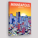 Minneapolis Minnesota Art Sunset Landscape ,City Art Print, Large Canvas, Canvas Print Wall Art Home Decor