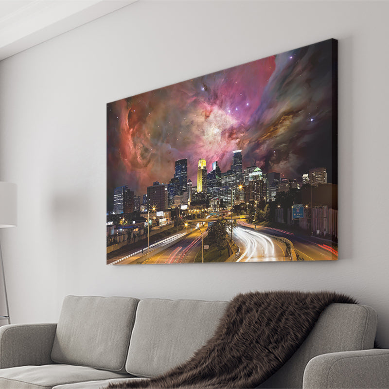 Minneapolis Minnesota Orion Nebula Skyline 1 Canvas Wall Art - Canvas Prints, Prints for Sale, Canvas Painting, Canvas On Sale