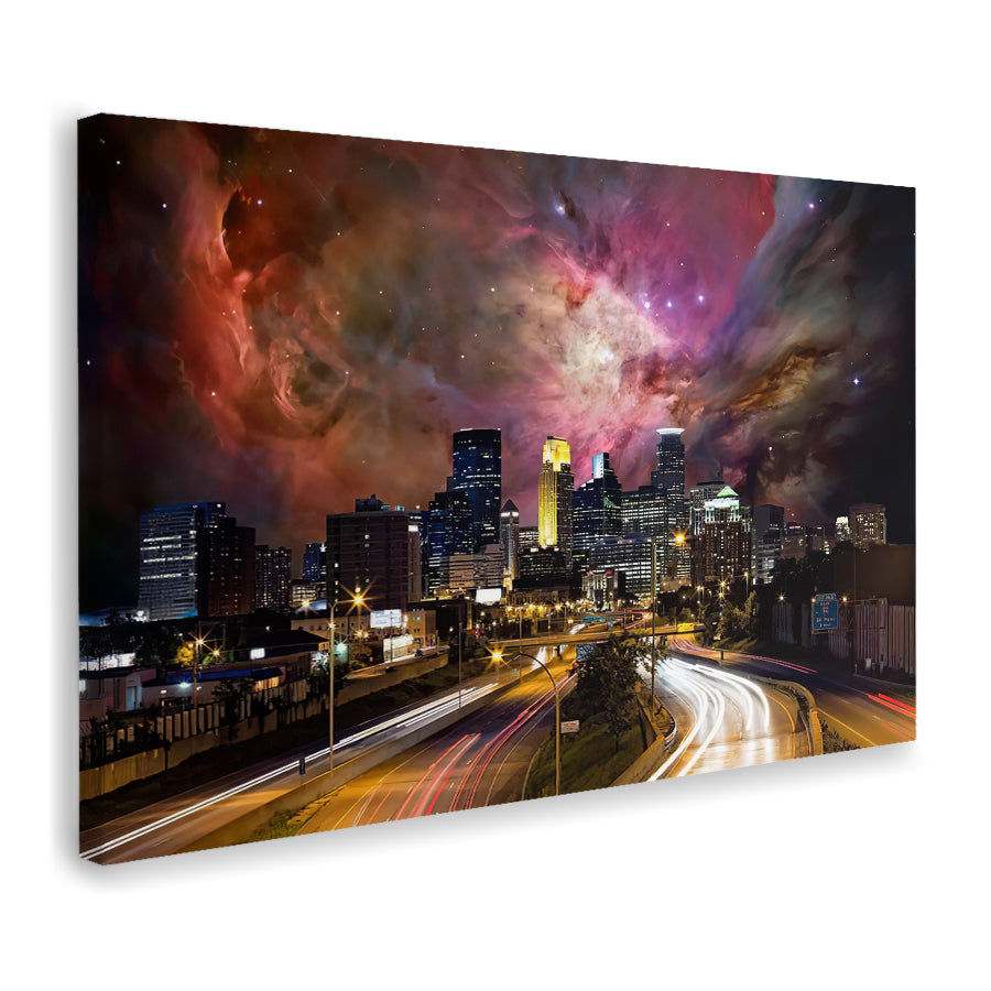 Minneapolis Minnesota Orion Nebula Skyline 1 Canvas Wall Art - Canvas Prints, Prints for Sale, Canvas Painting, Canvas On Sale