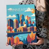 Minneapolis Retro Art Print ,City Art Print, Large Canvas, Canvas Print Wall Art Home Decor