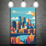 Minneapolis Retro Art Print ,City Art Print, Large Canvas, Canvas Print Wall Art Home Decor
