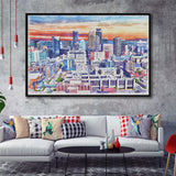 Minneapolis Watercolor Minneapolis Minnesota, Sport Art Prints Fan Gift, Framed Canvas Prints Wall Art Decor