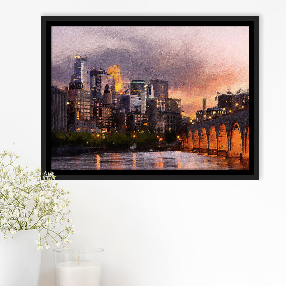 Minneapolis Framed Canvas Prints Wall Art Decor - Paiting Canvas, Art Prints, Floating Frame