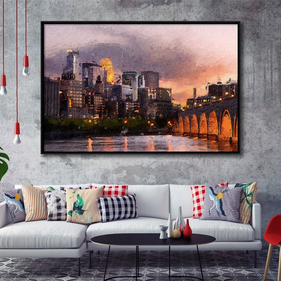 Minneapolis Framed Canvas Prints Wall Art Decor - Paiting Canvas, Art Prints, Floating Frame
