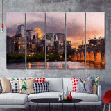 Minneapolis 5 Piece B Canvas Prints Wall Art Decor - Painting Canvas, Multi Panels