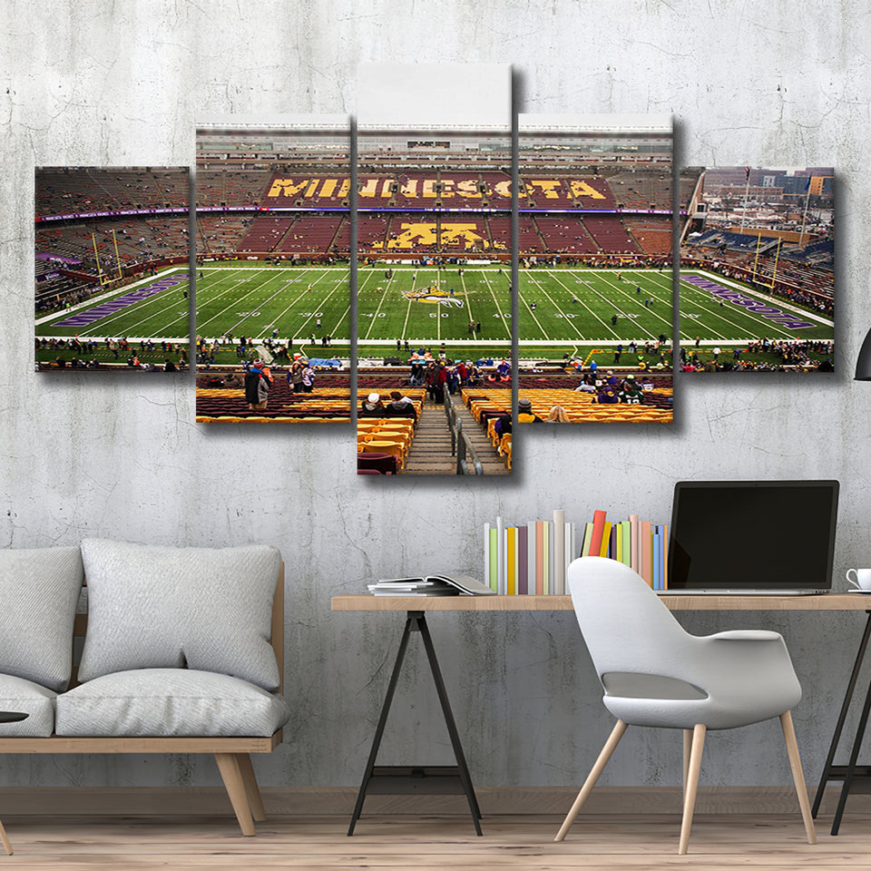 Minnesota Golden Gophers Stadium Canvas Prints Huntington Bank Stadium Wall,Multi Panels,Sport Stadium Art Prints, Fan Gift