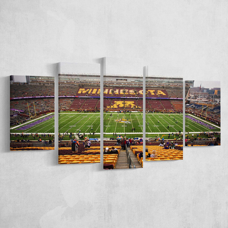 Minnesota Golden Gophers Stadium Canvas Prints Huntington Bank Stadium Wall,Multi Panels,Sport Stadium Art Prints, Fan Gift