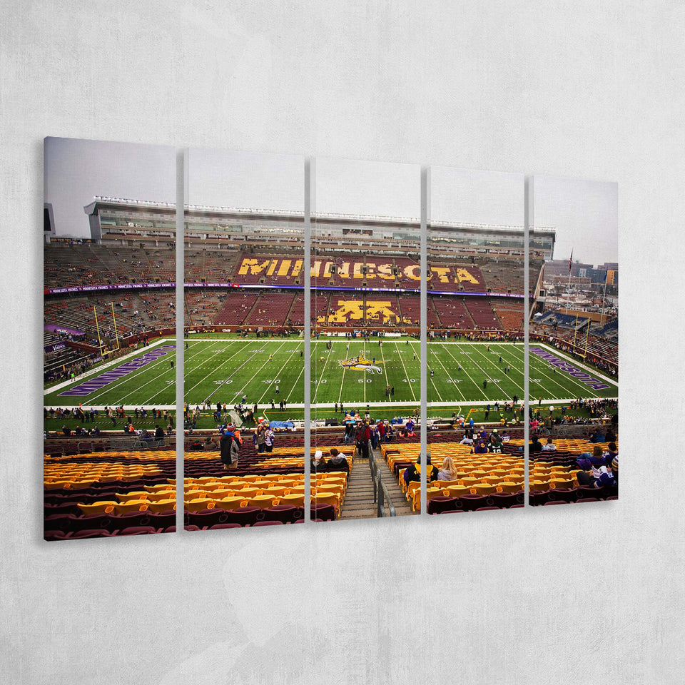 Minnesota Golden Gophers Stadium Canvas Prints Huntington Bank Stadium Wall,Multi Panels B,Sport Stadium Art Prints, Fan Gift