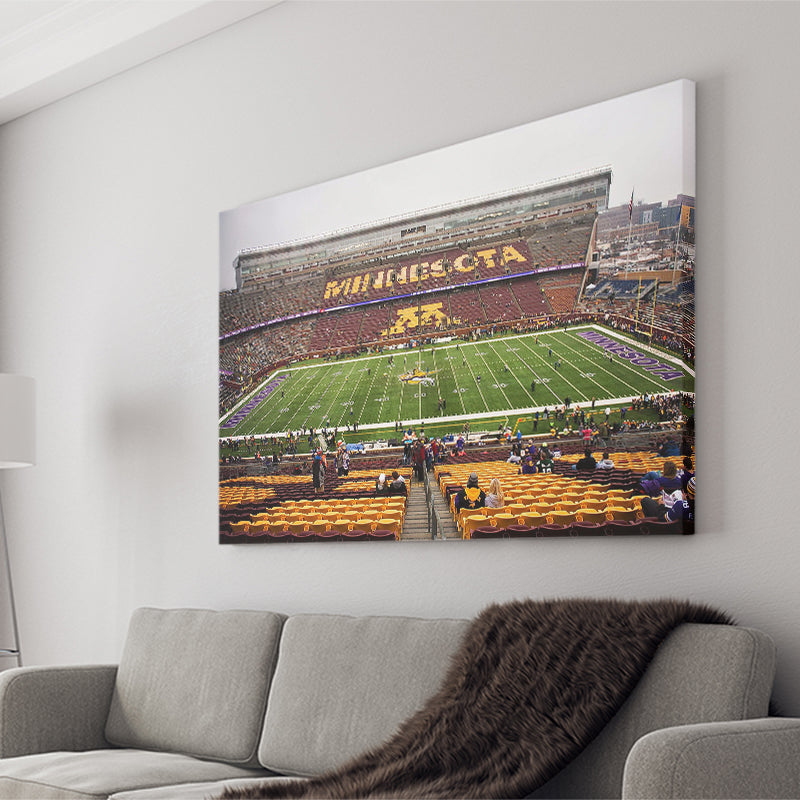 Minnesota Golden Gophers Stadium Canvas Prints Huntington Bank Stadium Wall,Sport Stadium Art Prints, Fan Gift, Wall Decor
