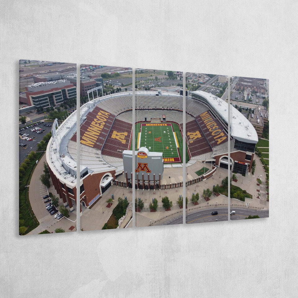 Minnesota Golden Gophers Stadium Canvas Prints Stadium Huntington Bank Stadium Wall,Multi Panels B,Sport Stadium Art Prints, Fan Gift