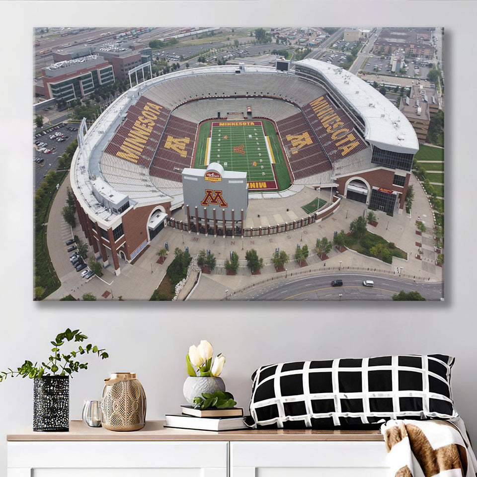 Minnesota Golden Gophers Stadium Canvas Prints Stadium Huntington Bank Stadium Wall,Sport Stadium Art Prints, Fan Gift, Wall Decor