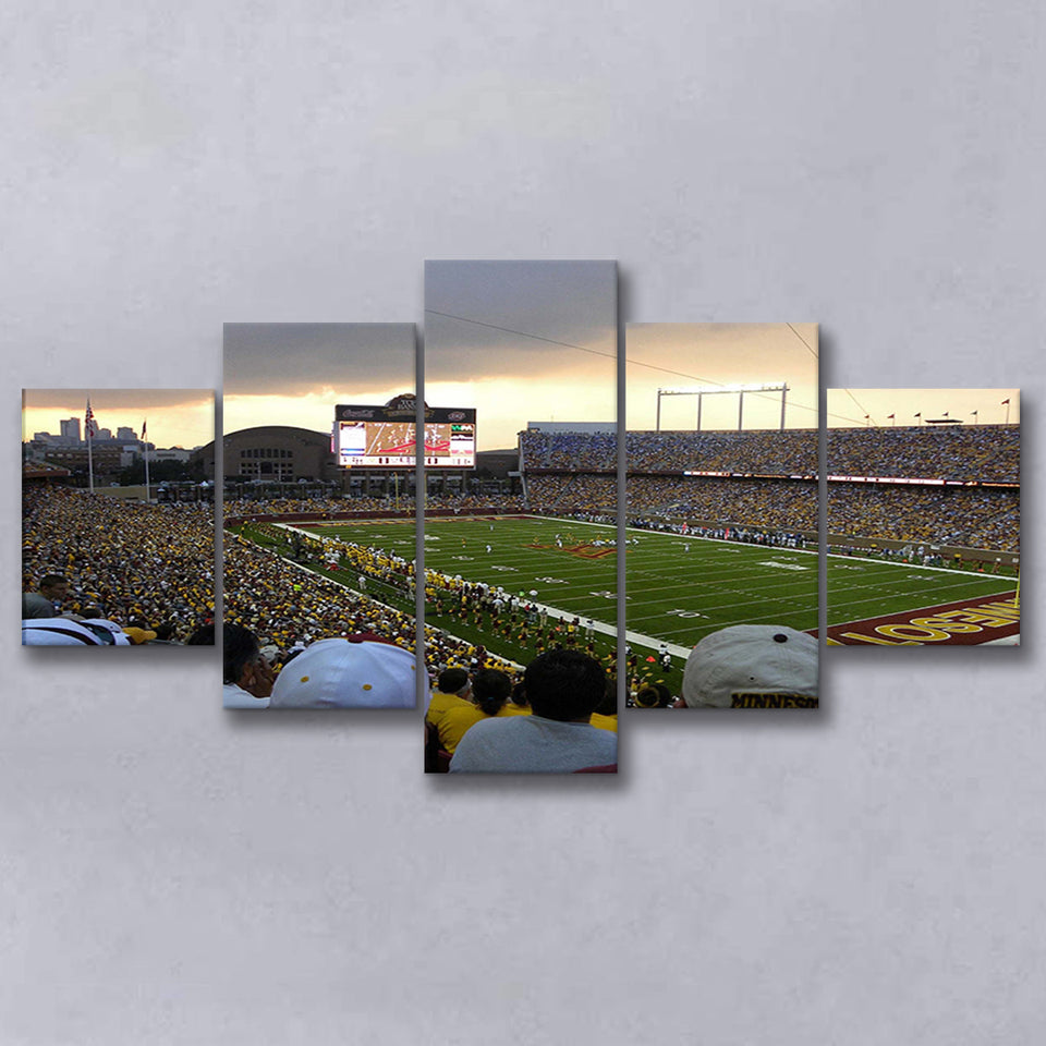 Minnesota Golden Gophers Stadium Canvas Prints Huntington Bank Stadium Wall,Multi Panels,Sport Stadium Art Prints, Fan Gift