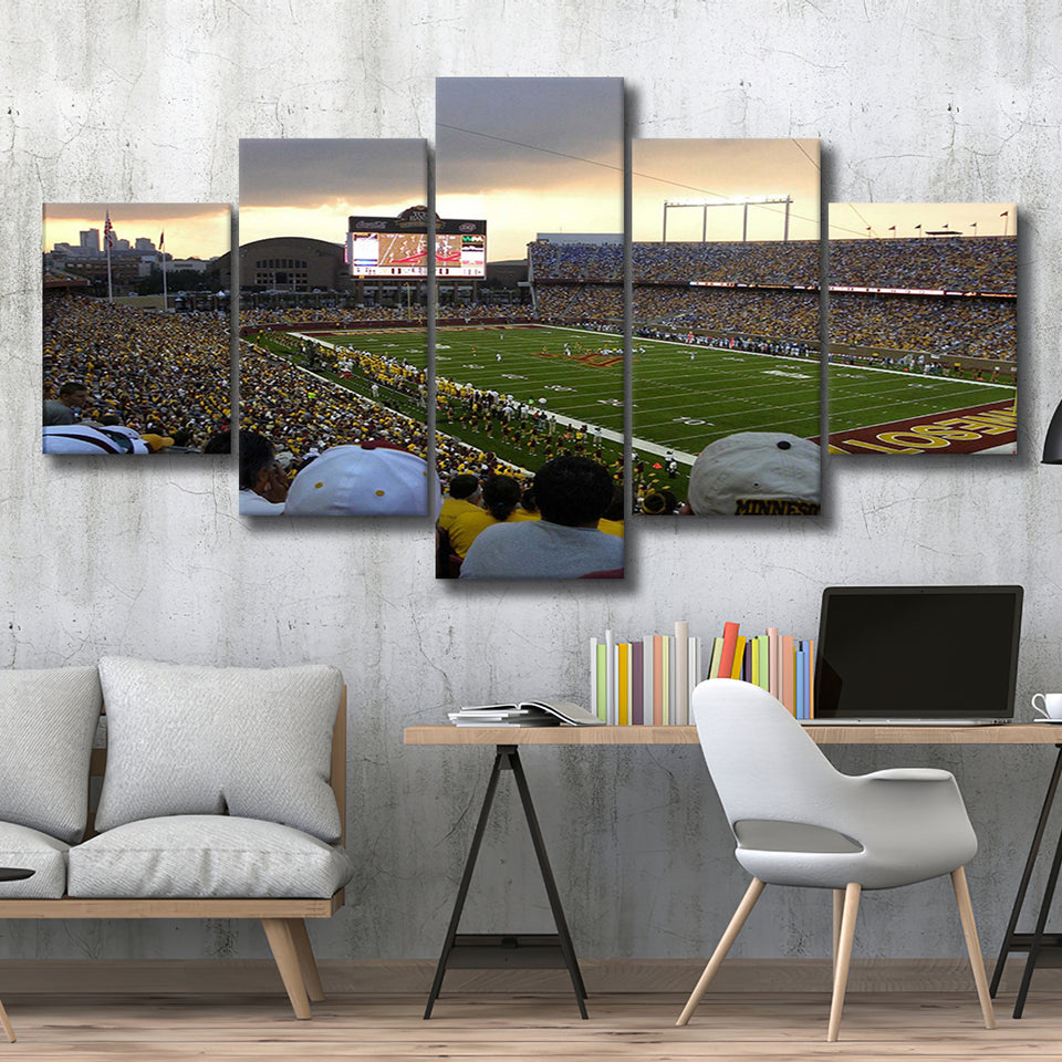 Minnesota Golden Gophers Stadium Canvas Prints Huntington Bank Stadium Wall,Multi Panels,Sport Stadium Art Prints, Fan Gift