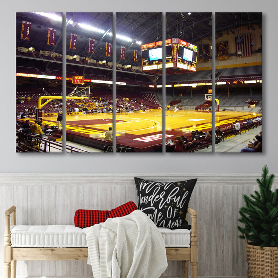Minnesota Golden Gophers Wall Art Williams Arena Stadium Canvas Prints,Multi Panels B,Sport Stadium Art Prints, Fan Gift