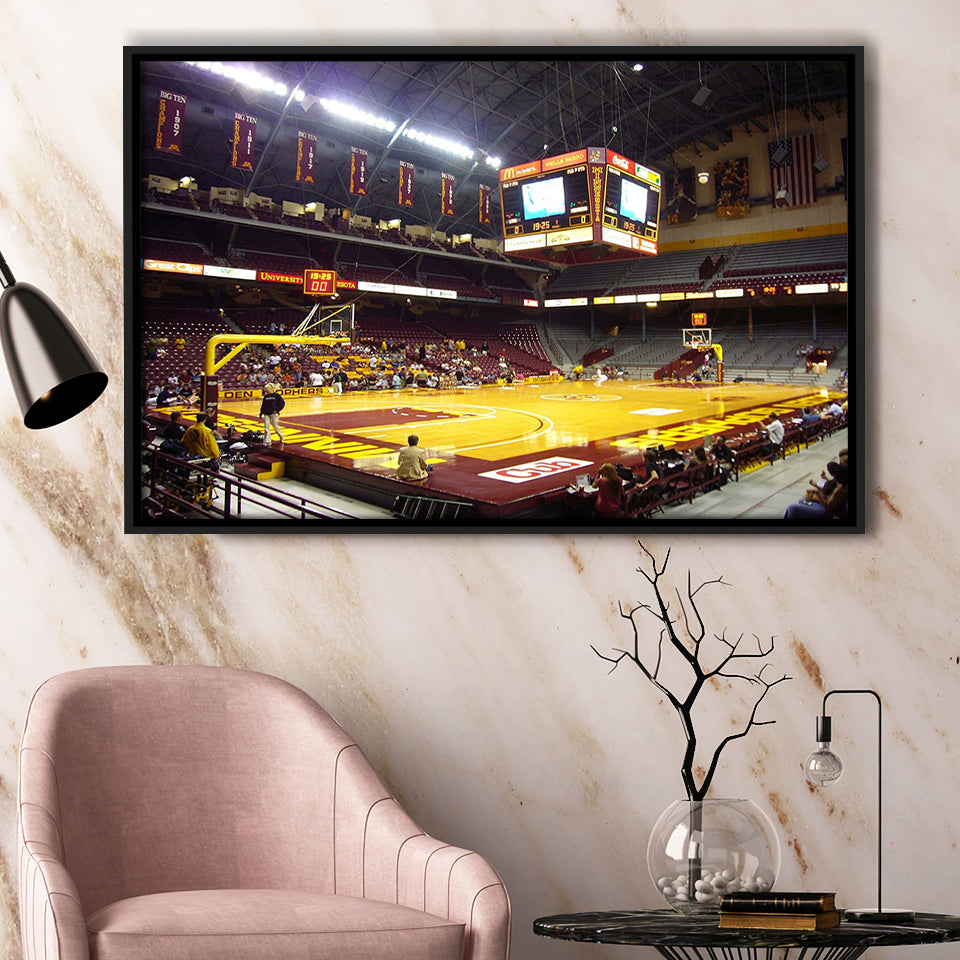 Minnesota Golden Gophers Wall Art Williams Arena Stadium Framed Canvas Prints,Sport Stadium Art Prints, Fan Gift