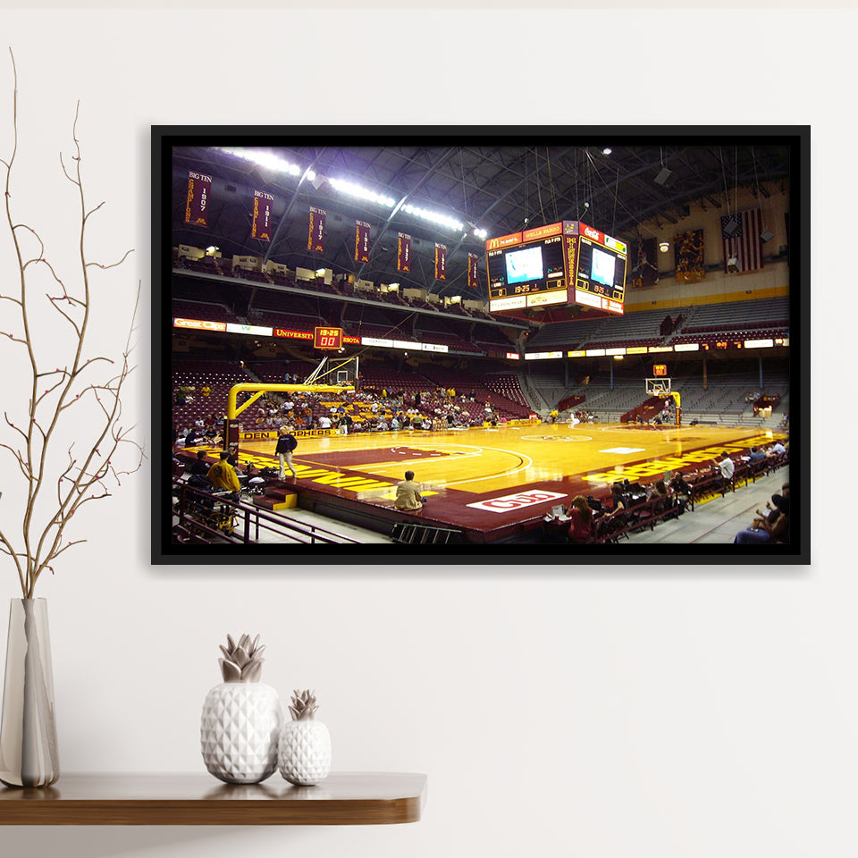 Minnesota Golden Gophers Wall Art Williams Arena Stadium Framed Canvas Prints,Sport Stadium Art Prints, Fan Gift