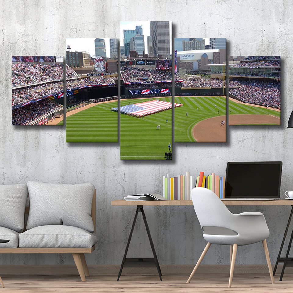 Minnesota Twins Stadium Canvas Prints Target Field Wall Art Baseball,Multi Panels,Sport Stadium Art Prints, Fan Gift