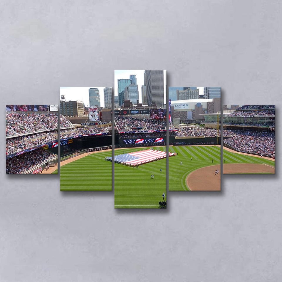 Minnesota Twins Stadium Canvas Prints Target Field Wall Art Baseball,Multi Panels,Sport Stadium Art Prints, Fan Gift