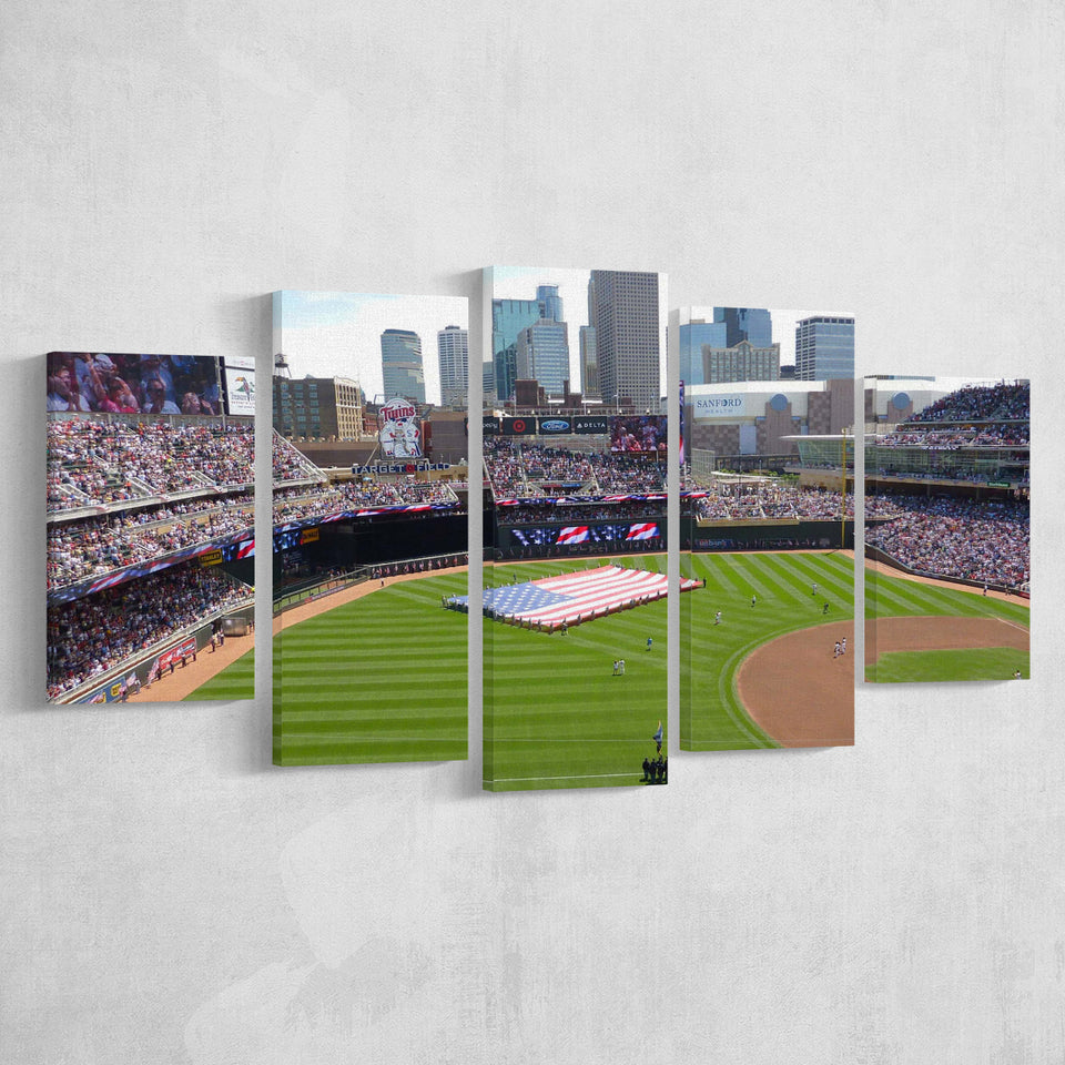 Minnesota Twins Stadium Canvas Prints Target Field Wall Art Baseball,Multi Panels,Sport Stadium Art Prints, Fan Gift