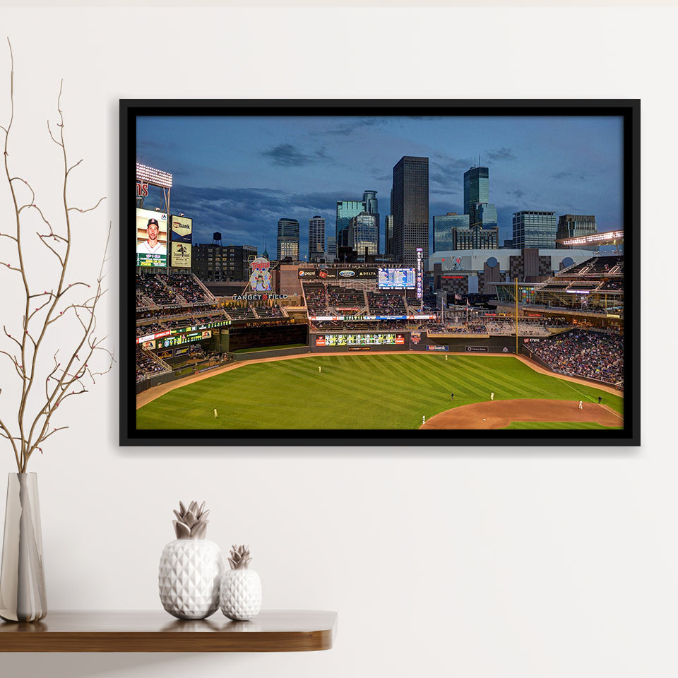 Minnesota Twins Wall Art Target Field Stadium Framed Canvas Prints MLB,Sport Stadium Art Prints, Fan Gift