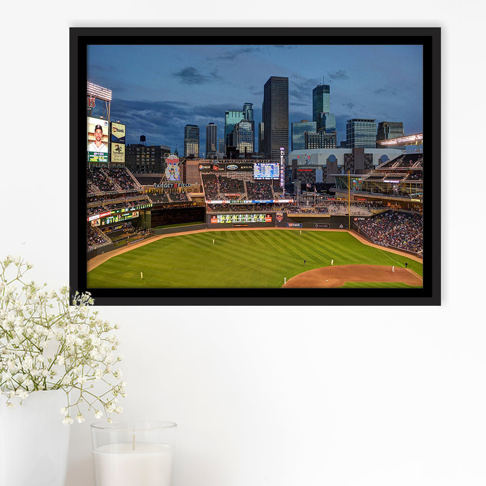Minnesota Twins Wall Art Target Field Stadium Framed Canvas Prints MLB,Sport Stadium Art Prints, Fan Gift