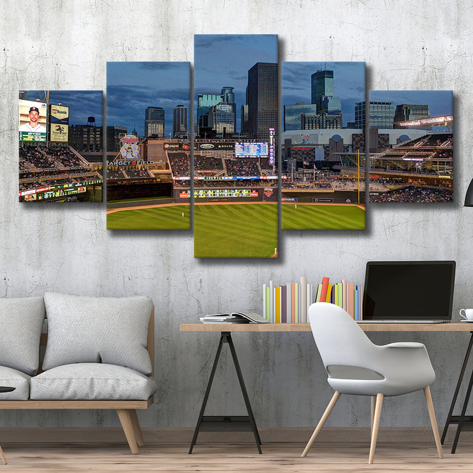 Minnesota Twins Wall Art Target Field Stadium Canvas Prints MLB,Multi Panels,Sport Stadium Art Prints, Fan Gift