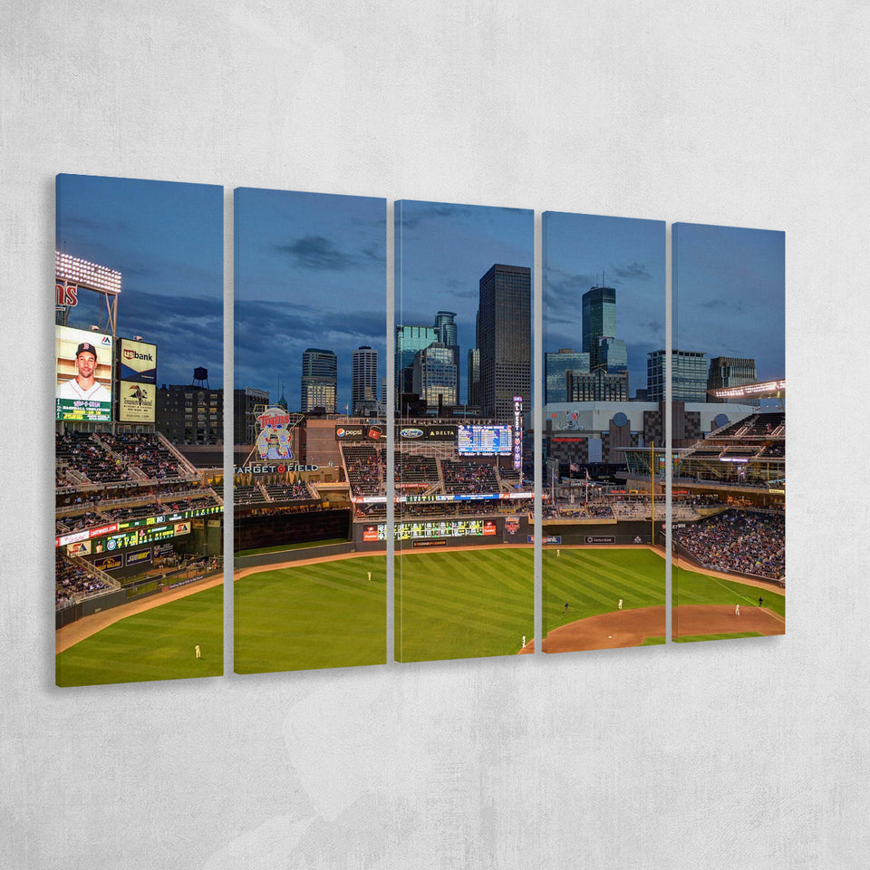 Minnesota Twins Wall Art Target Field Stadium Canvas Prints MLB,Multi Panels B,Sport Stadium Art Prints, Fan Gift