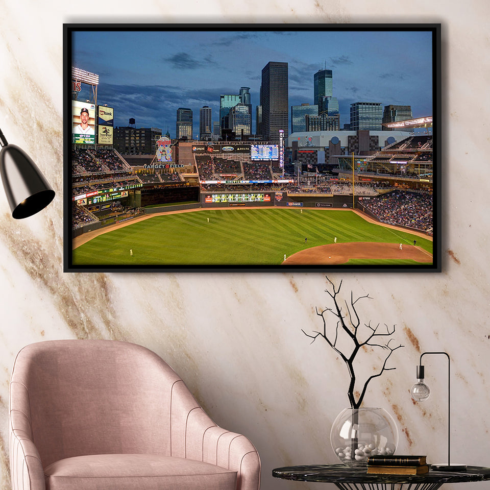 Minnesota Twins Wall Art Target Field Stadium Framed Canvas Prints MLB,Sport Stadium Art Prints, Fan Gift