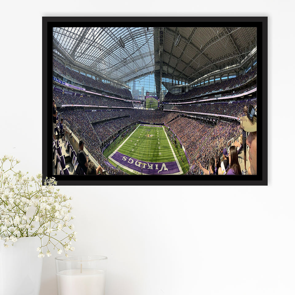 Minnesota Vikings Stadium Framed Canvas Prints US Bank Stadium Wall Art,Sport Stadium Art Prints, Fan Gift