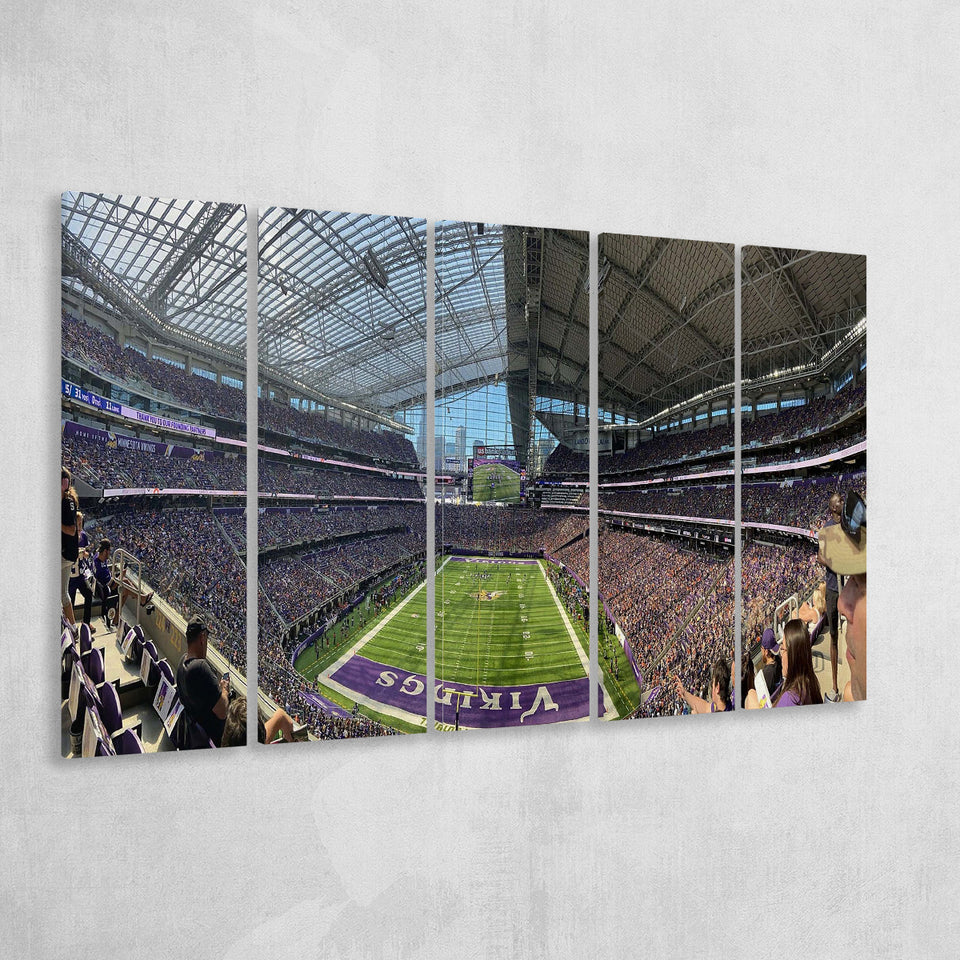 Minnesota Vikings Stadium Canvas Prints US Bank Stadium Wall Art,Multi Panels B,Sport Stadium Art Prints, Fan Gift