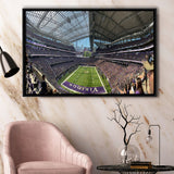 Minnesota Vikings Stadium Framed Canvas Prints US Bank Stadium Wall Art,Sport Stadium Art Prints, Fan Gift