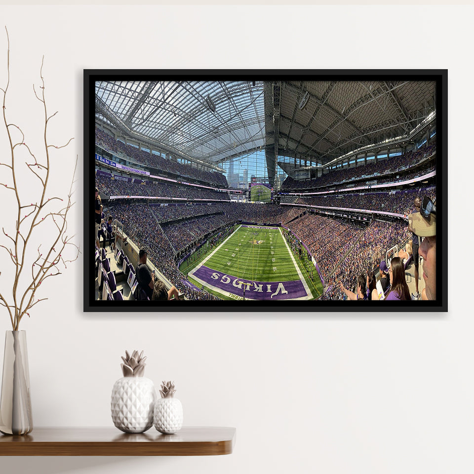 Minnesota Vikings Stadium Framed Canvas Prints US Bank Stadium Wall Art,Sport Stadium Art Prints, Fan Gift