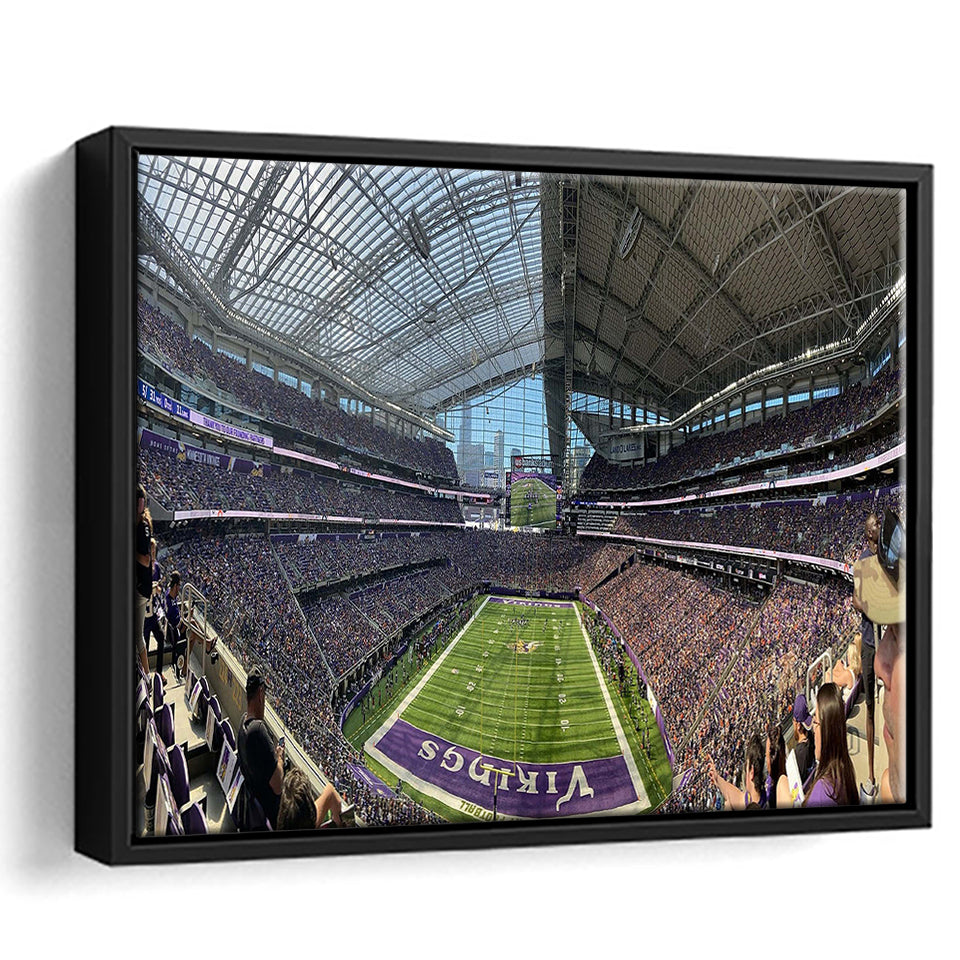 Minnesota Vikings Stadium Framed Canvas Prints US Bank Stadium Wall Art,Sport Stadium Art Prints, Fan Gift