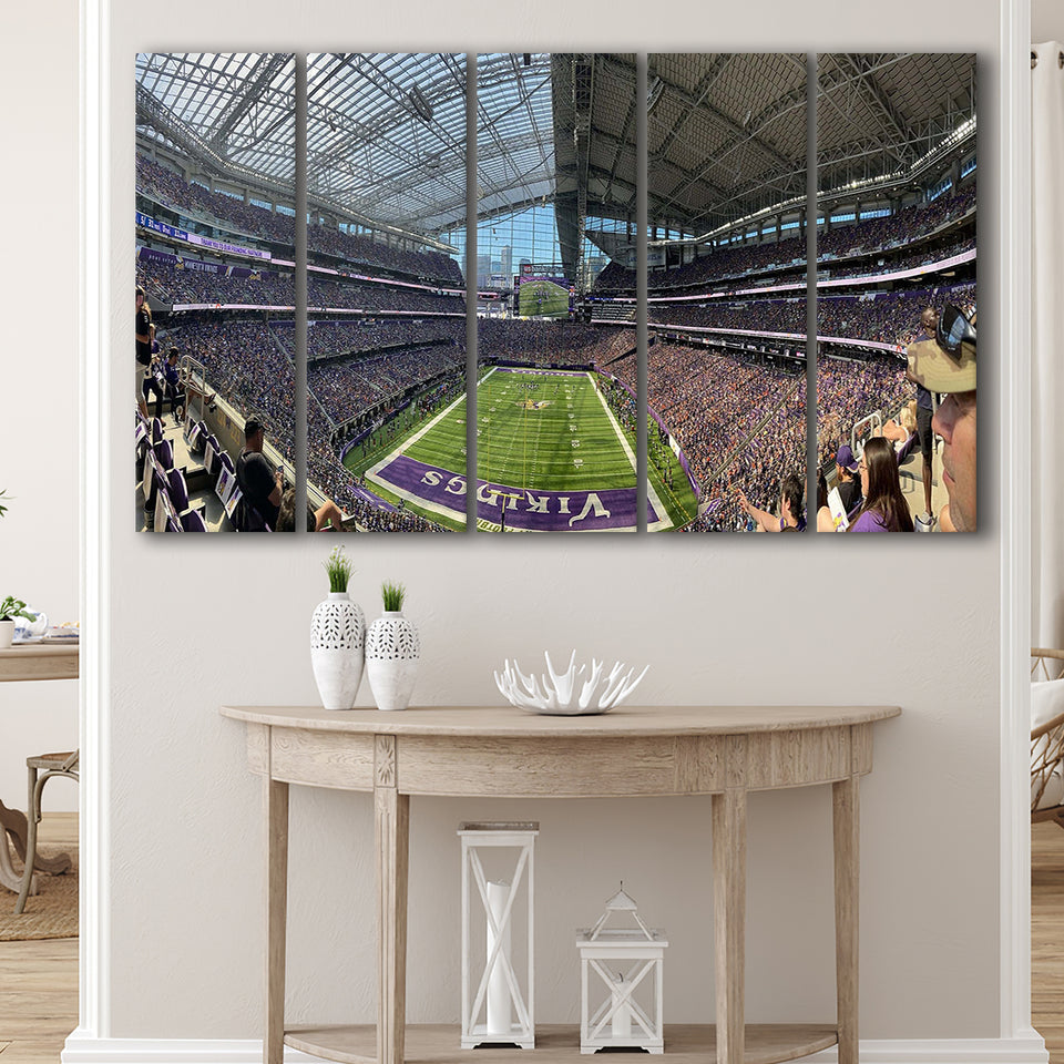 Minnesota Vikings Stadium Canvas Prints US Bank Stadium Wall Art,Multi Panels B,Sport Stadium Art Prints, Fan Gift
